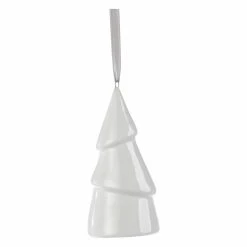 Best Sale 👍 All Other Brands White Ornaments Ceramic Cone Tree Hanging Ornament - Set Of 8 ⭐