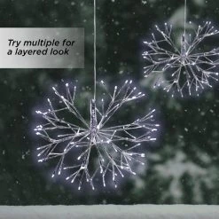 Best Sale 😍 Green Ornaments Alpine Christmas LED Hanging Snowflake Ornament 💯 -Jolly Ornaments Shop scaleALP1516 1