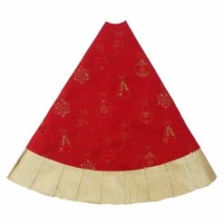 Budget ⌛ Christmas Tree Skirts & Collars Kurt Adler 60 In. Red And Gold Ornament Tree 👍 Skirt ⌛ -Jolly Ornaments Shop scaleKSA3160