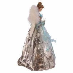 Promo 🎉 Christmas Tree Toppers Kurt Adler 10 Light 16 In. Silver And Blue Angel Tree Topper ❤️ -Jolly Ornaments Shop scaleKSA3186